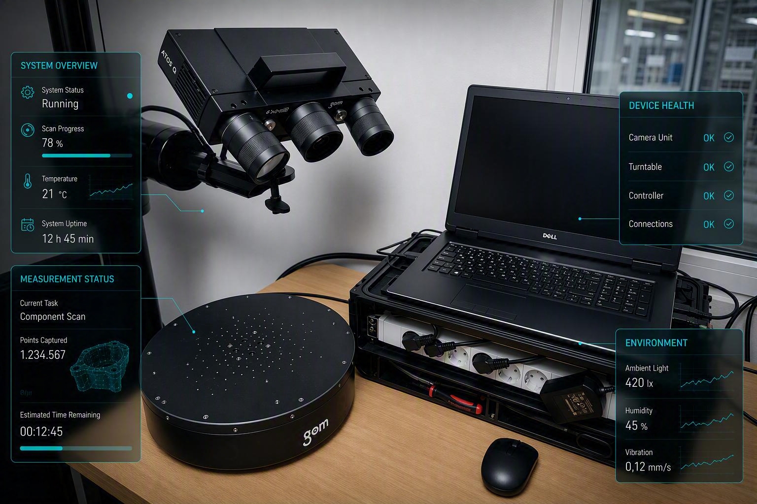 Optische 3D-Messtechnik mit GOM-Scanner